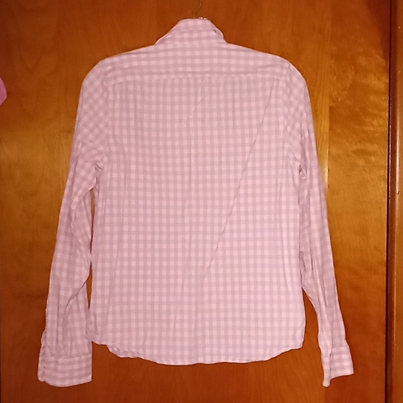 Abercrombie Kids Pink and White Checked Button Down Long Sleeve Shirt Si… - Picture 8 of 13